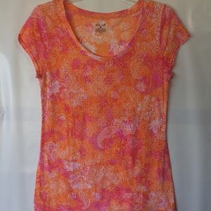 Pretty exertek top orange and pink F29